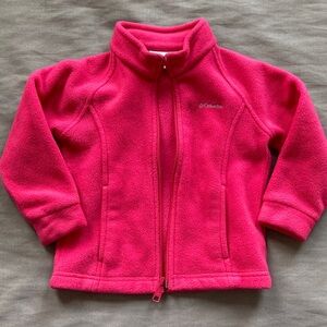 Columbia Hot Pink Fleece Zip Front Jacket Girls 3T